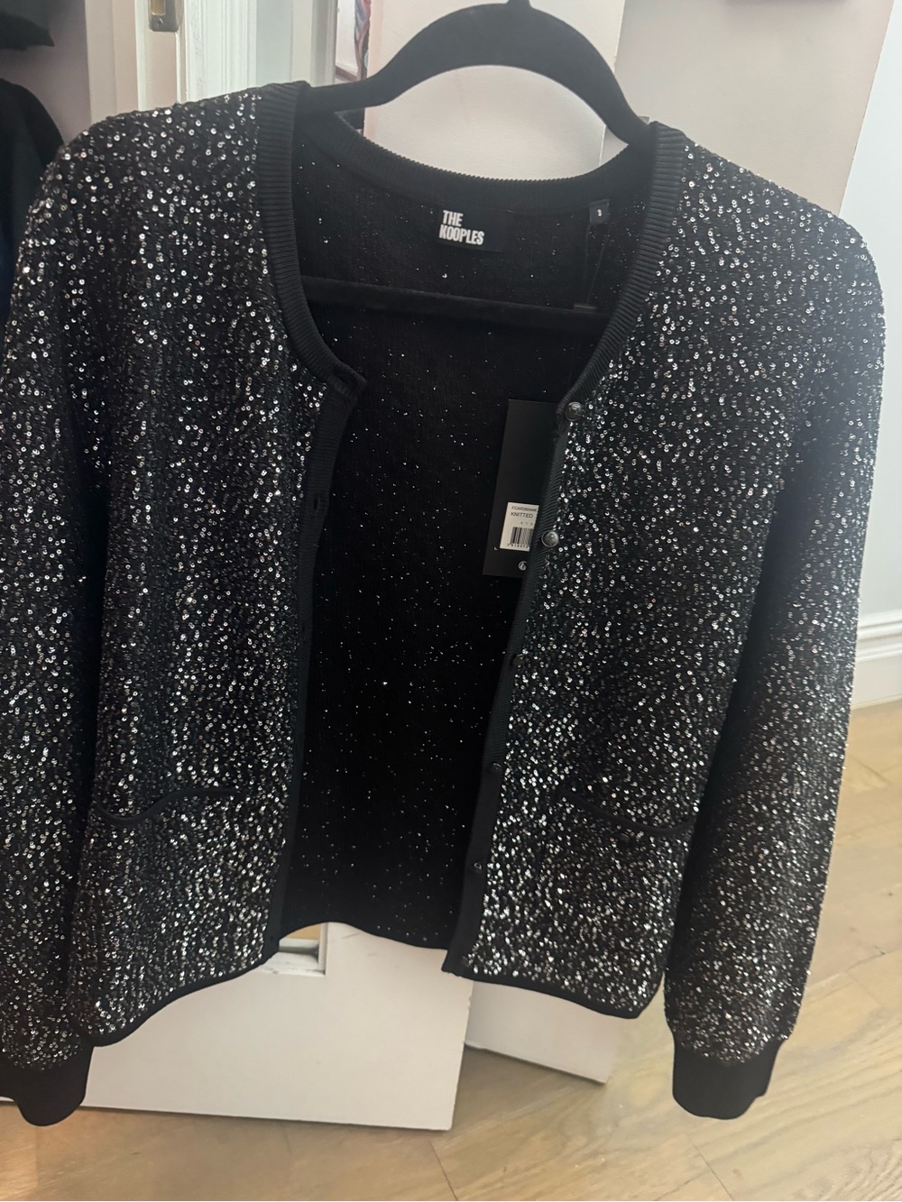 The Kooples Black Sequin Sparkle Women's Cardigan